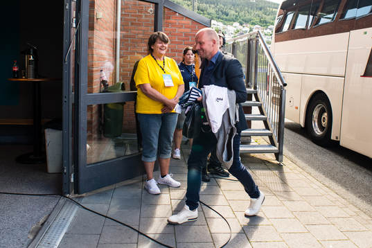 Henrik Pedersen, head coach of Strømsgodset,  arrives