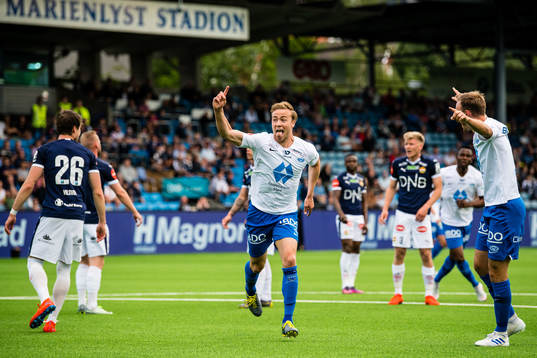 Martin Skjelbreid Ellingsen of Molde celebrates
