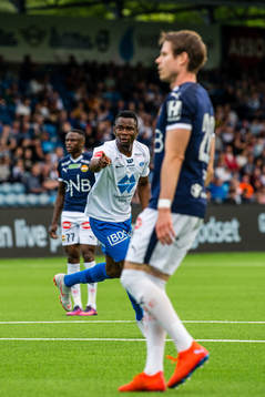 Leke Samson James of Molde celebrates