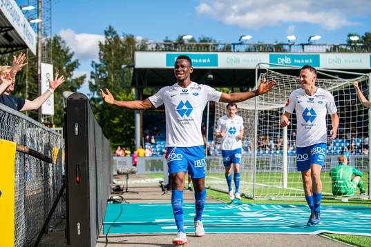 Leke Samson James of Molde celebrates