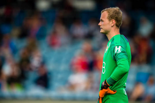 Viljar Røsholt Myhra of Strømsgodset looks dejected