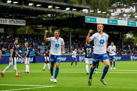 Martin Skjelbreid Ellingsen of Molde celebrates