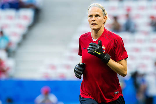 Goalkeeper Ingrid Hjelmseth of Norway