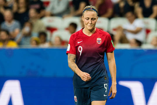 Isabell Lehn Herlovsen of Norway looks dejected