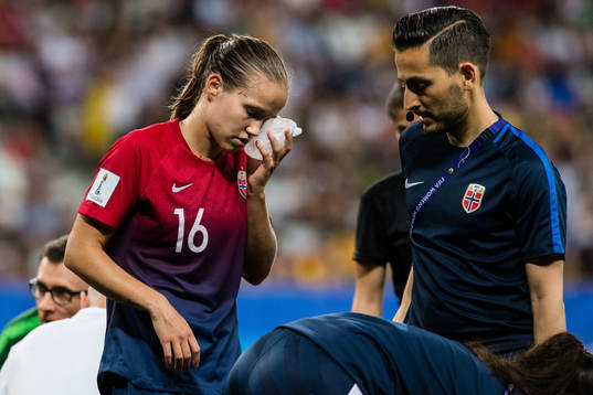 Guro Reiten of Norway with an injury