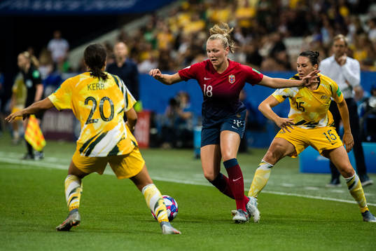 Vilde Bøe Risa of Norway against Sam Kerr and Emily