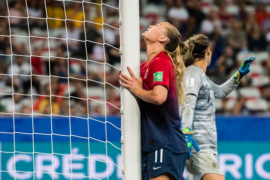 Lisa-Marie Karlseng Utland of Norway looks dejected