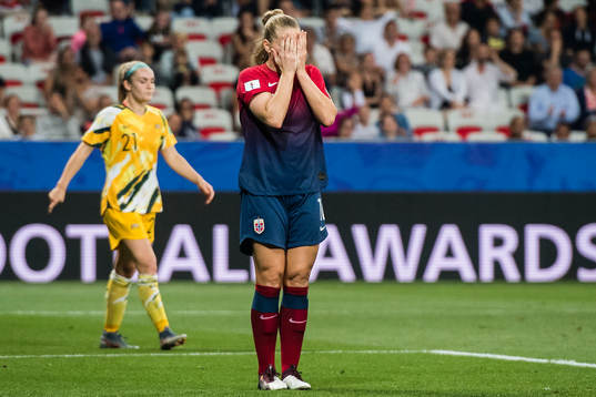 Lisa-Marie Karlseng Utland of Norway looks dejected