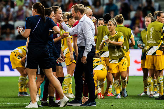 Martin Sjögren, head coach of Norway, and Caroline Graham