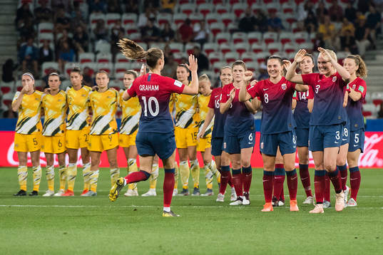 Caroline Graham Hansen of Norway celebrates