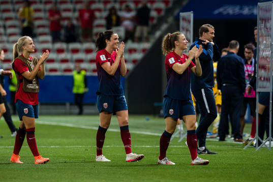 Ingrid Syrstad Engen of Norway celebrates