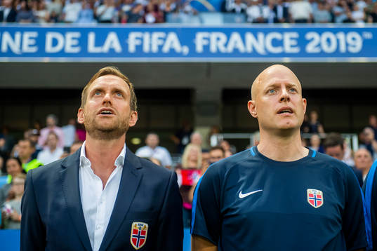 Martin Sjögren, head coach of Norway, and Anders Jacobson,
