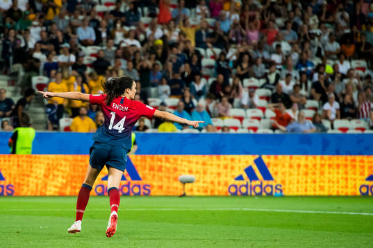 Ingrid Syrstad Engen of Norway celebrates