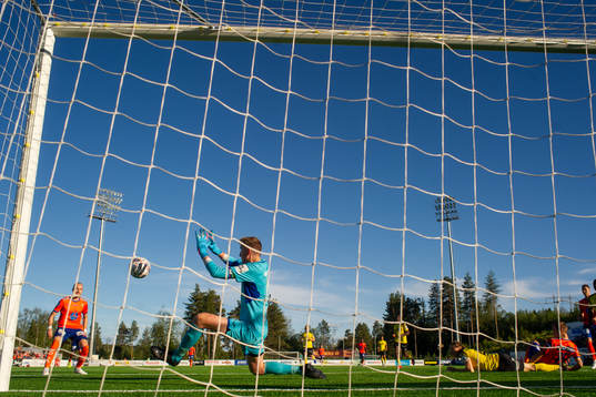 Goalkeeper Ole Kristian Gjefle Lauvli of Raufoss with a save