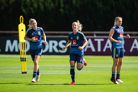 Olivia Schough , Julia Roddar and Jonna Andersson of Sweden