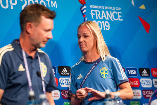 Peter Gerhardsson, Head coach and Caroline Seger of Sweden