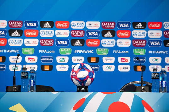 The official match ball for the knockout stage of the FIFA