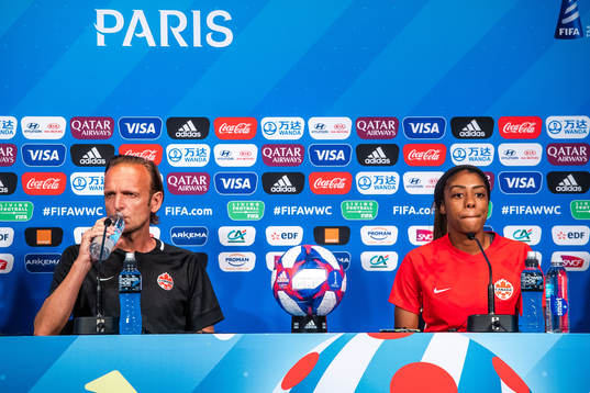 Kenneth Heiner-Møller ,head coach and Ashley Lawrence of