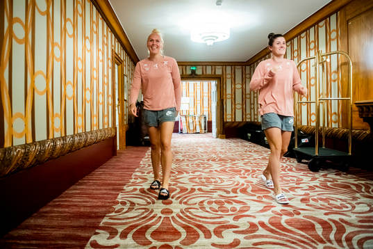 Maria Thorisdottir and Maren Nævdal Mjelde of Norway