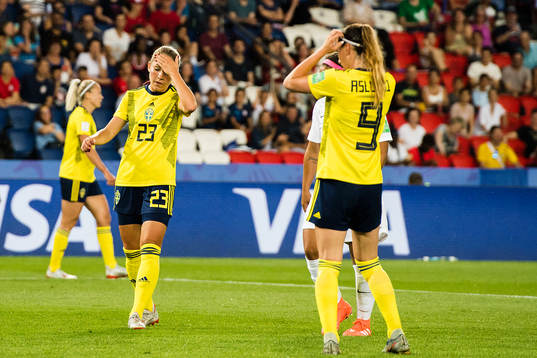 Elin Rubensson of Sweden looks dejected