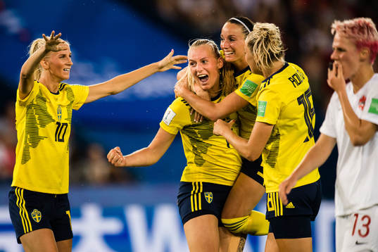 Stina Blackstenius of Sweden celebrates