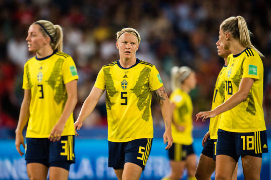 Linda Sembrant, Nilla Fischer and Fridolina Rolfö of Sweden