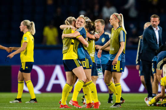 Mimmi Larsson  of Sweden celebrates winning