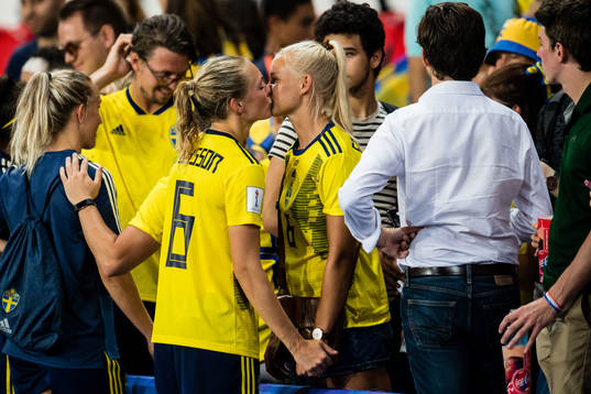 Magdalena Eriksson of Sweden and her girlfriend Pernille