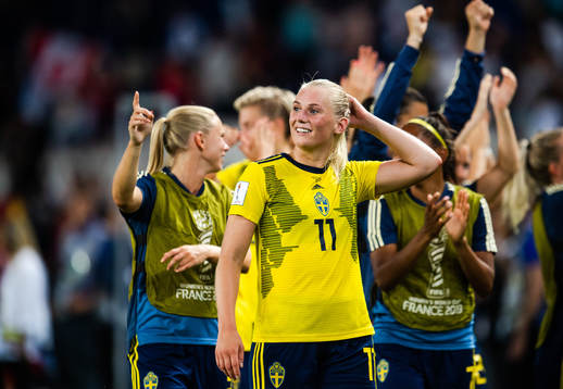 Stina Blackstenius of Sweden celebrates