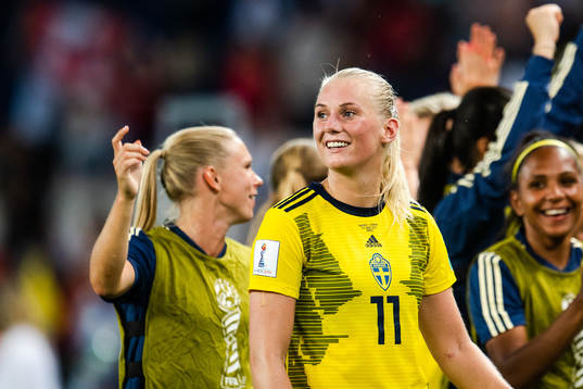 Stina Blackstenius of Sweden celebrates
