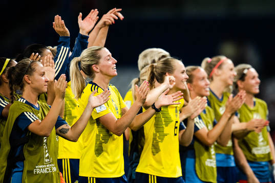 Linda Sembrant of Sweden celebrates