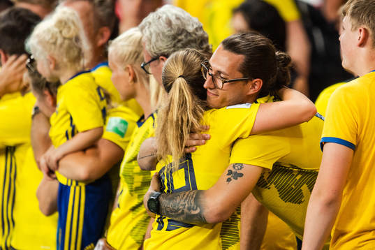 Anna Anvegård of Sweden celebrate with her boyfriend