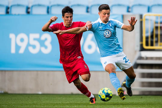 Malmö FFs Marcus Antonsson och Goricas Juraj Spudic