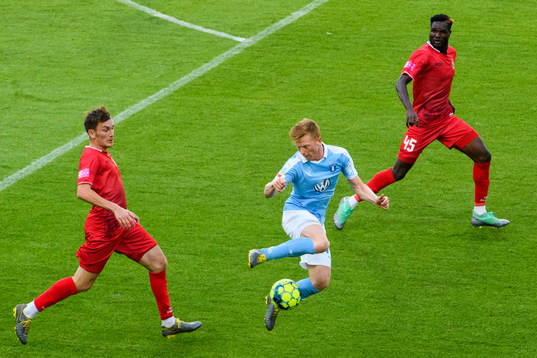 Malmö FFs Anders Christiansen mot Goricas Martin Maloca