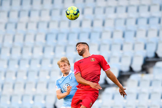 Malmö FFs Oscar Lewicki och Goricas Lukasz Zwolinski