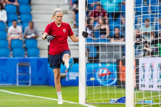 Goalkeeper Ingrid Hjelmseth of Norway