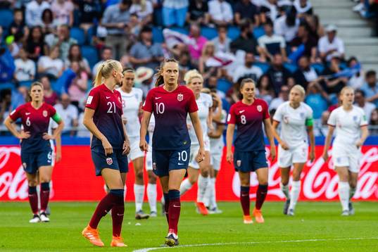 Caroline Graham Hansen of Norway looks dejected