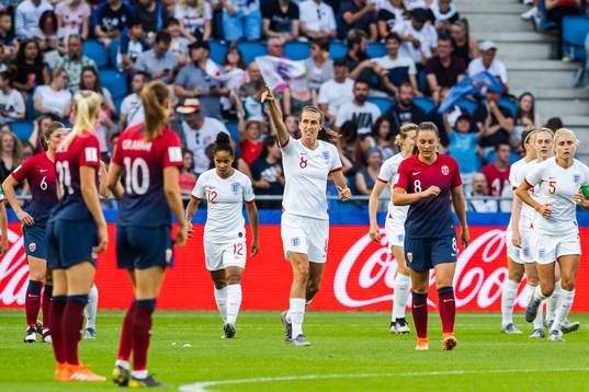 Jill Scott of England celebrates
