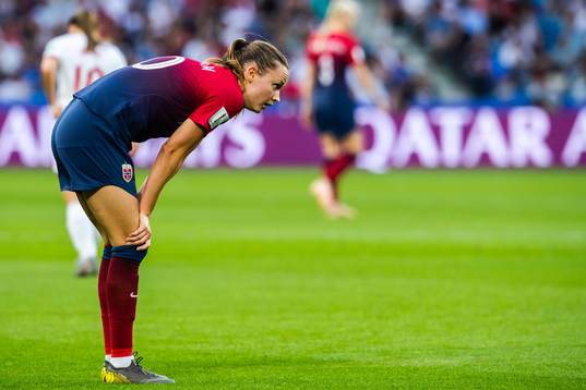 Caroline Graham Hansen of Norway looks dejected