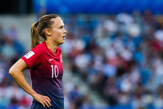 Caroline Graham Hansen of Norway looks dejected