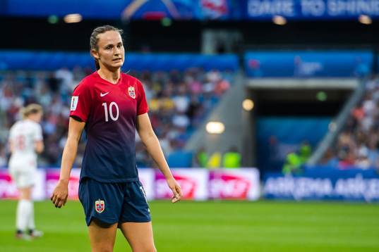 Caroline Graham Hansen of Norway looks dejected