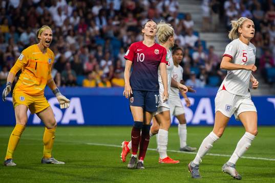 Caroline Graham Hansen of Norway looks dejected