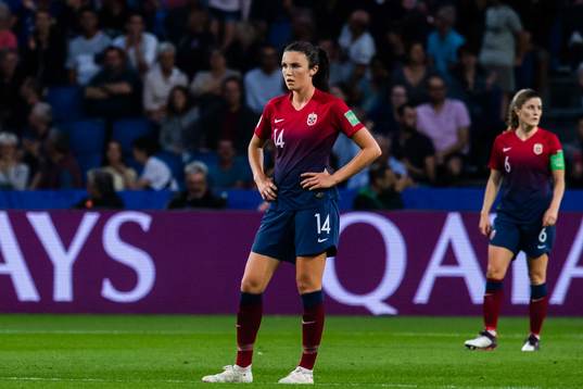 Ingrid Syrstad Engen of Norway looks dejected