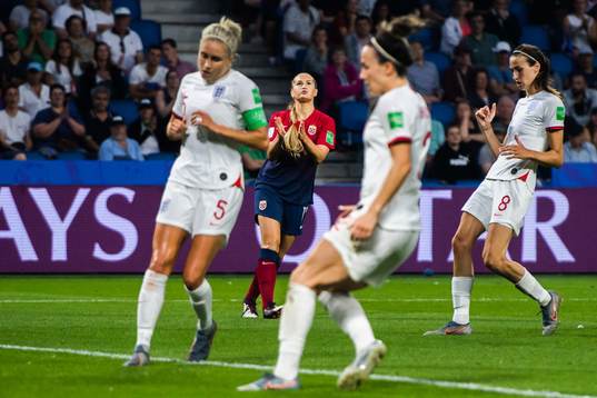 Lisa-Marie Karlseng Utland of Norway looks dejected