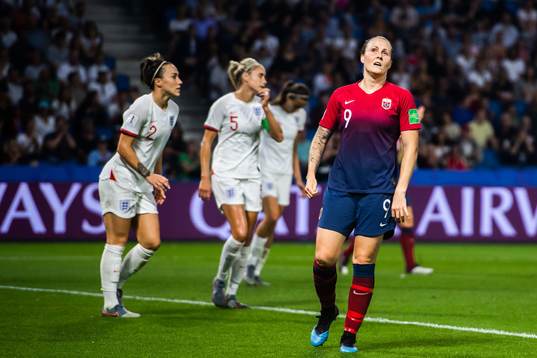 Isabell Lehn Herlovsen of Norway looks dejected