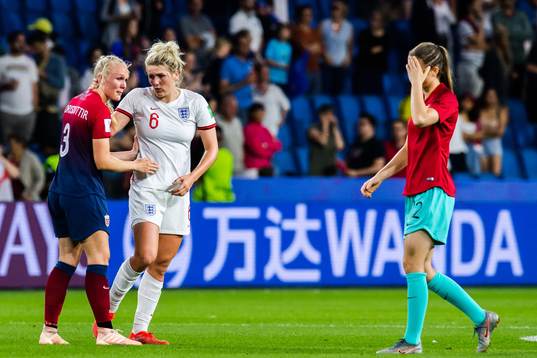 Maria Thorisdottir of Norway and Millie Bright of England