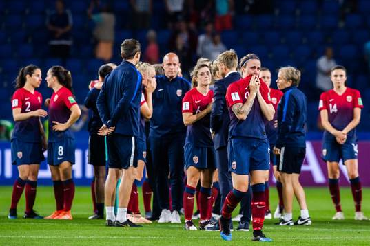 Isabell Lehn Herlovsen of Norway look dejected