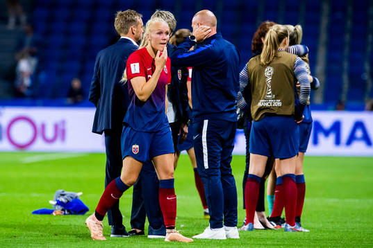 Maria Thorisdottir of Norway looks dejected