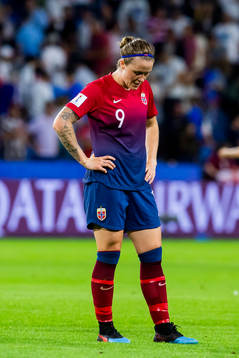 Isabell Lehn Herlovsen of Norway looks dejected