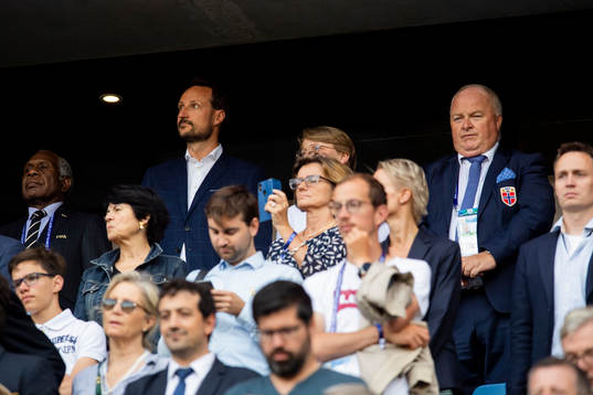 Crown Prince Haakon of Norway and Terje Svendsen, president